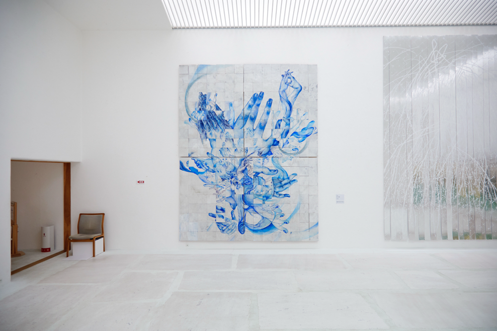 私たちの神話　3m90cm×3m mineral pigments on wood.  Akino Fuku Museum of art