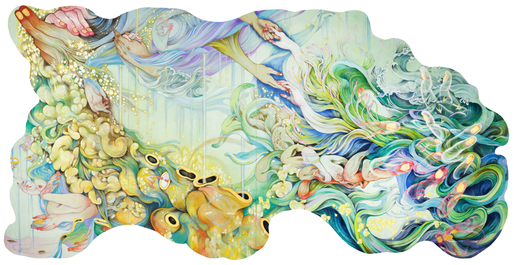 エルピスの花冠  5m x 3.6m  mineral pigments on paper