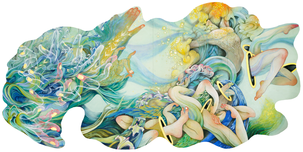エルピスの花冠  5m x 3.6m  mineral pigments on paper
