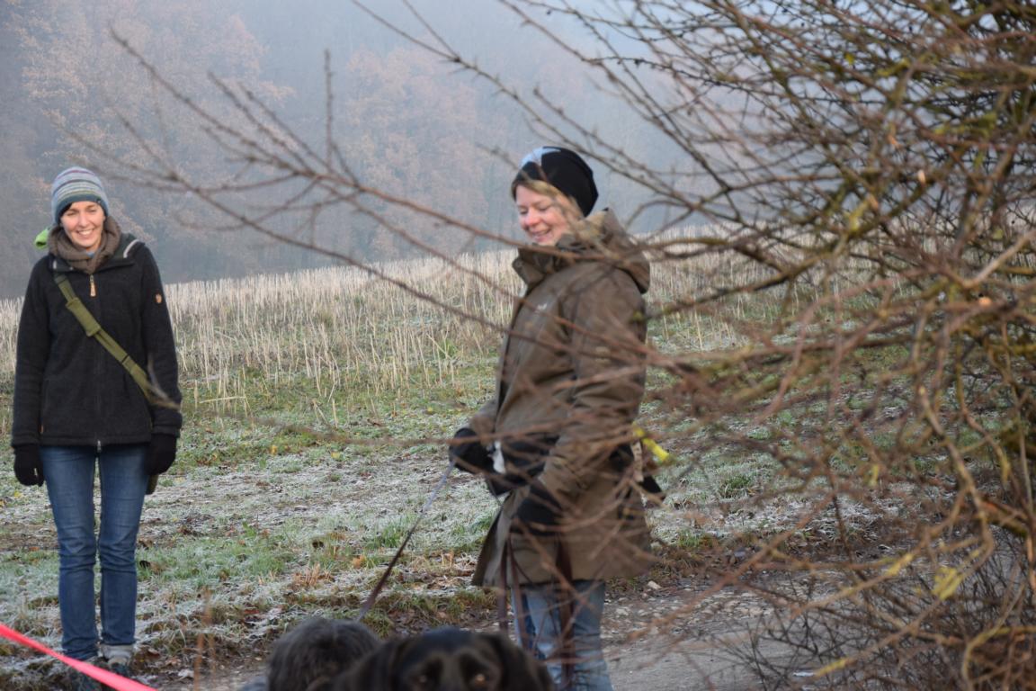 Anke in Erwartung der Rehbegegnung