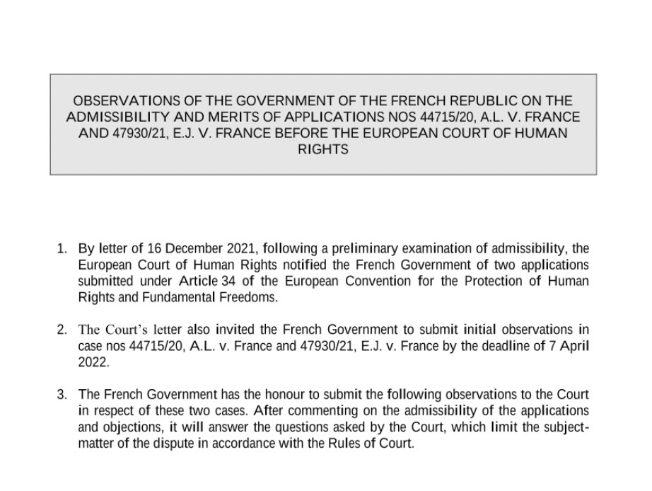 EncroChat: Antwort von Frankreich in dem Verfahren vor dem Europäischen Gerichtshof für Menschenrechte (EGMR)