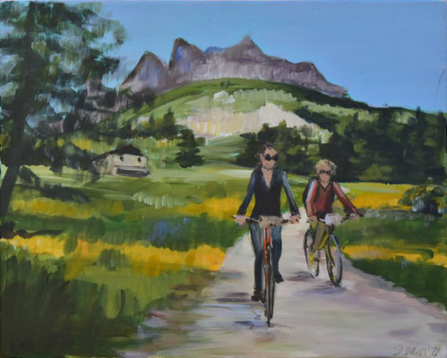 In den Bergen, Acryl auf Leinwand, 40 x 50 cm, 2022