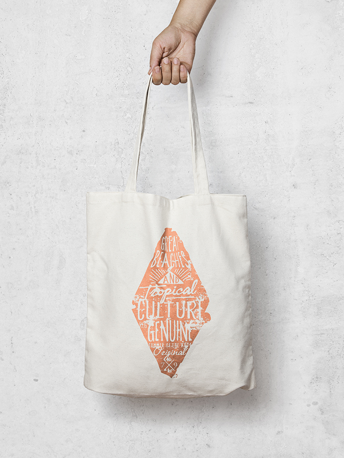 typo graphic on bag