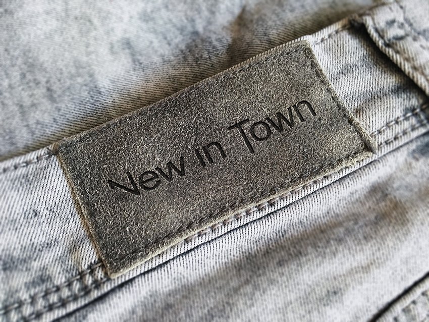 Waistband leather label