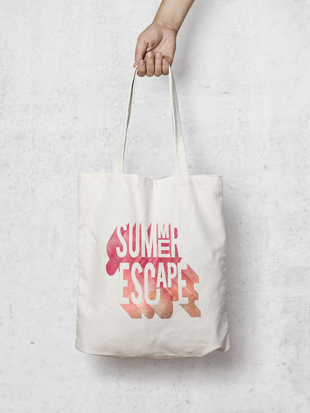 canvas bag with watercoloured print