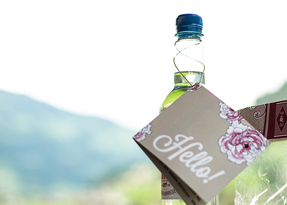 Wedding welcome card front: picture by Katarina Huber