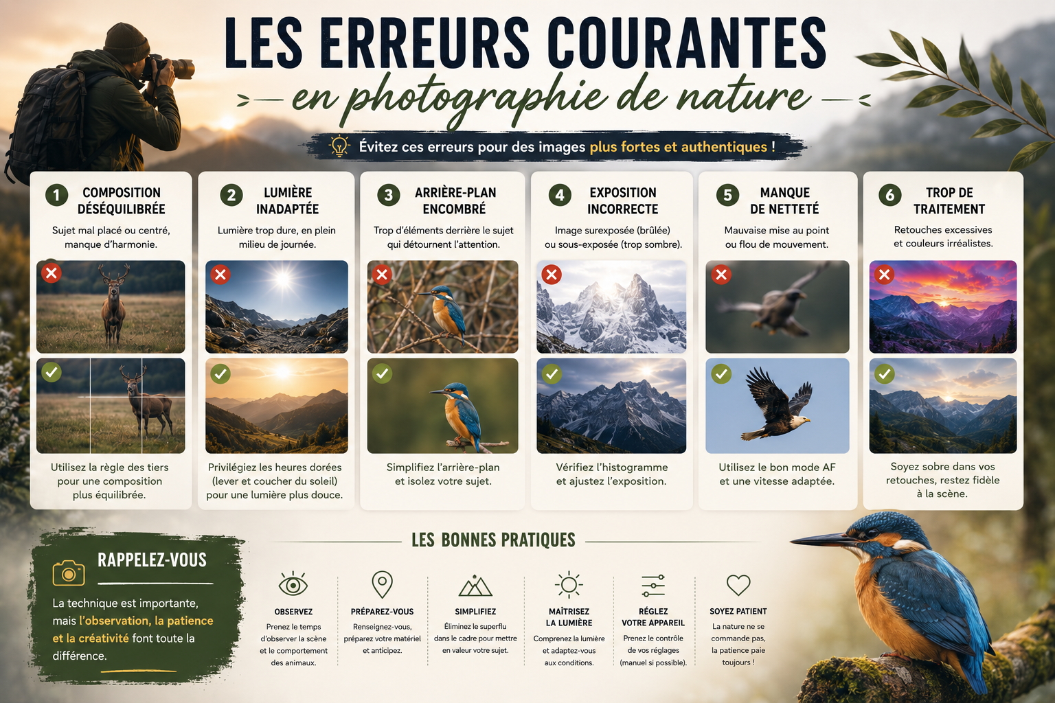LES ERREURS COURANTES EN PHOTOGRAPHIE DE NATURE