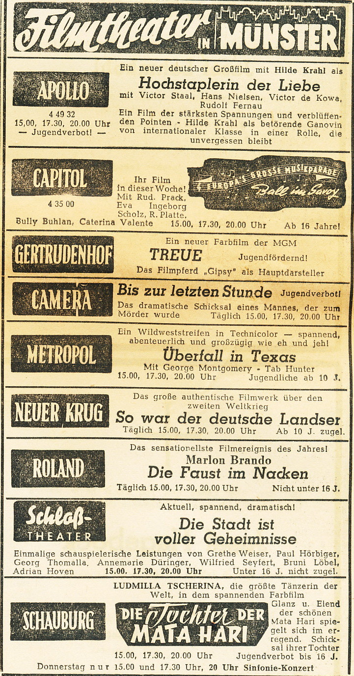 Filmprogramm 1955