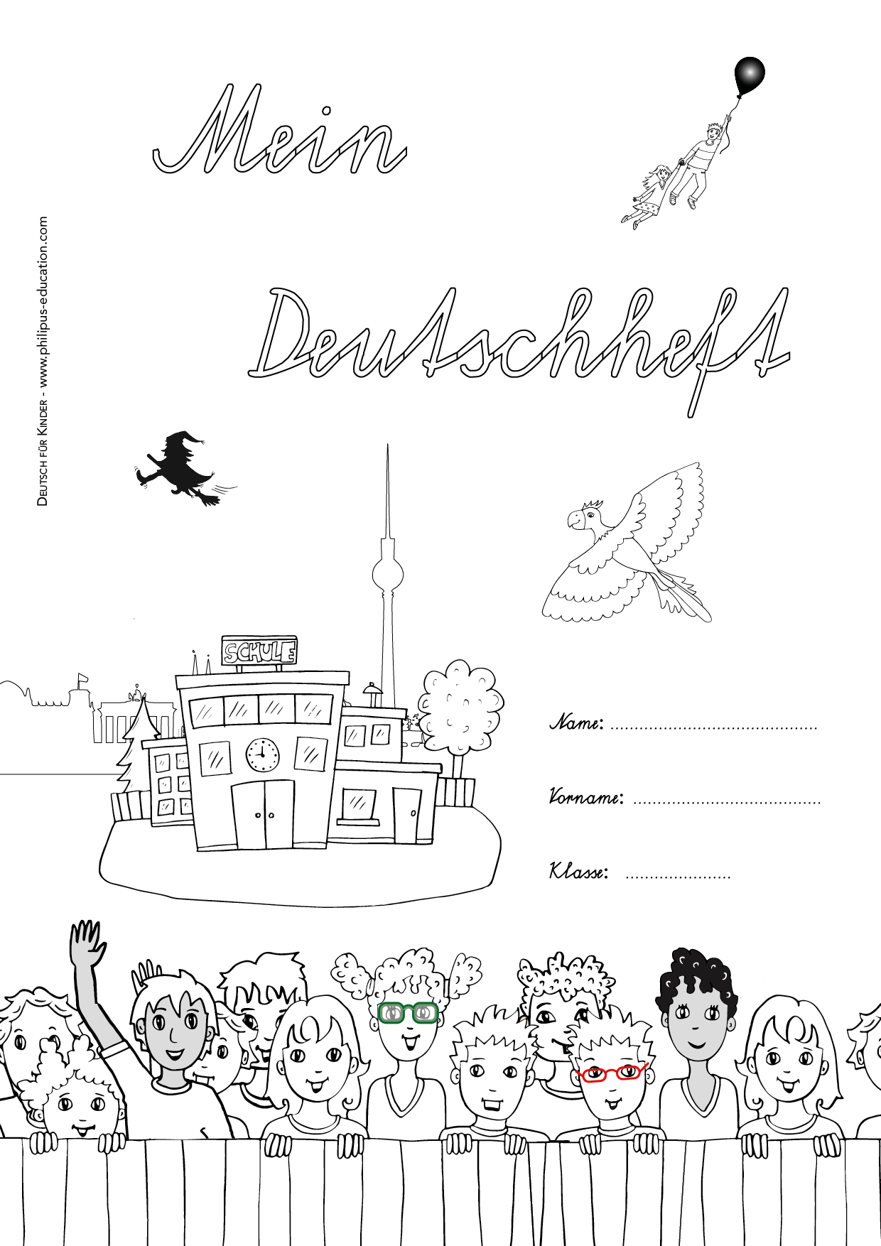 Page De Garde Cahier D'allemand Cm Beginn des Schuljahres - www.philipus-education.com