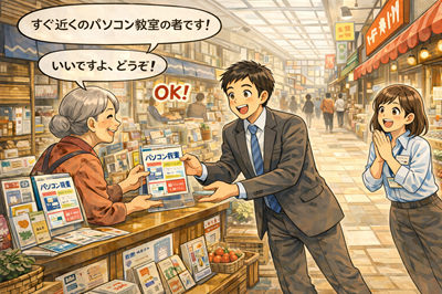 パソコン教室チラシ営業