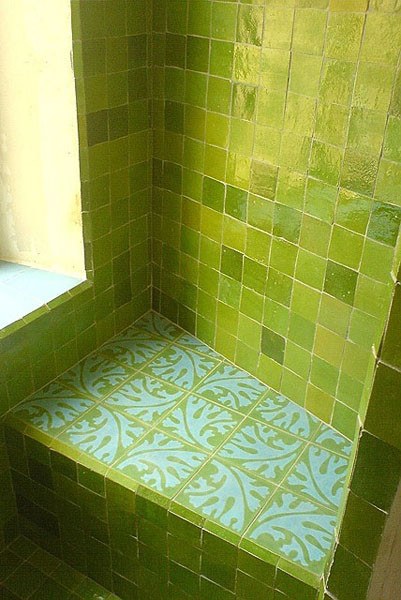 Zelliges, vert clair 10x10 cm