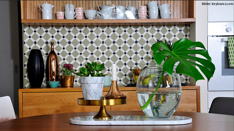 SOUTHERN TILES, Zementfliesen Dekor: Latti, olive  20x20 cm
