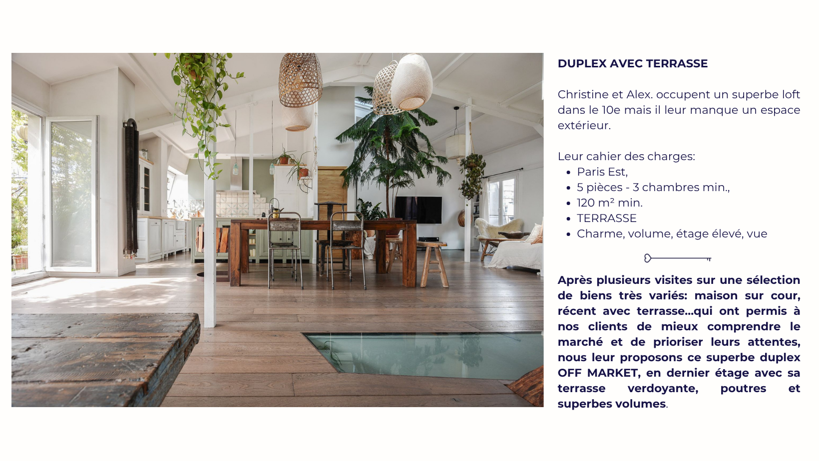 Duplex en dernier étage avec terrasse - Paris 11
