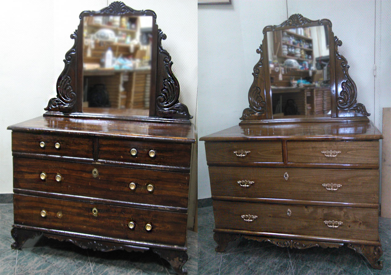 Restauración de coqueta con espejo - Restauración de muebles Madrid