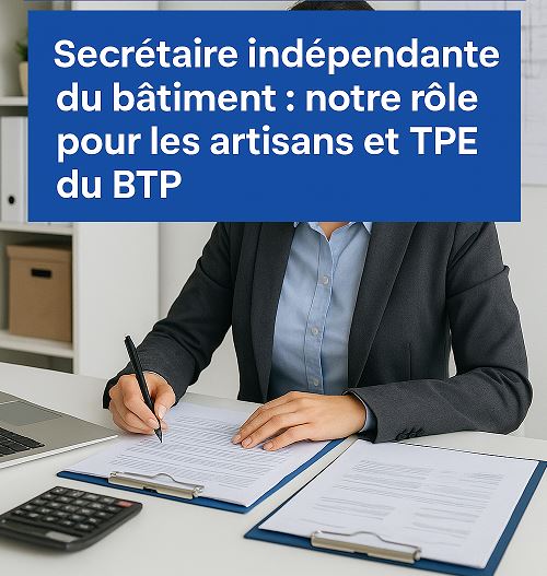Secrétaire indépendante du bâtiment : notre rôle pour les artisans et TPE du BTP ?