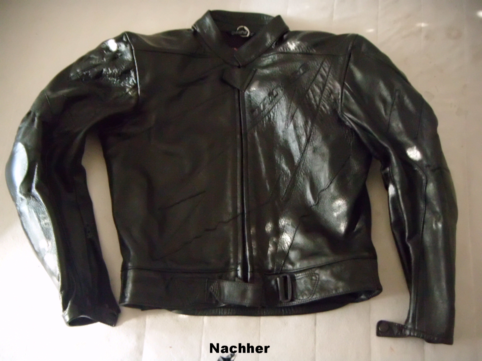 Motorrad Jacke Nachher - Lederumfärbung Motorrad Jacke