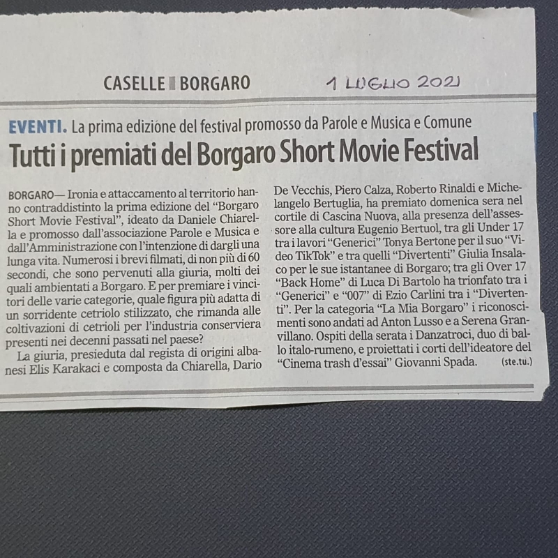 Short news after our performance at Borgaro Short Movie Festival