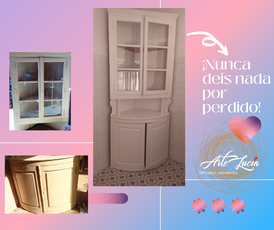 Vitrina de rincón restaurada 