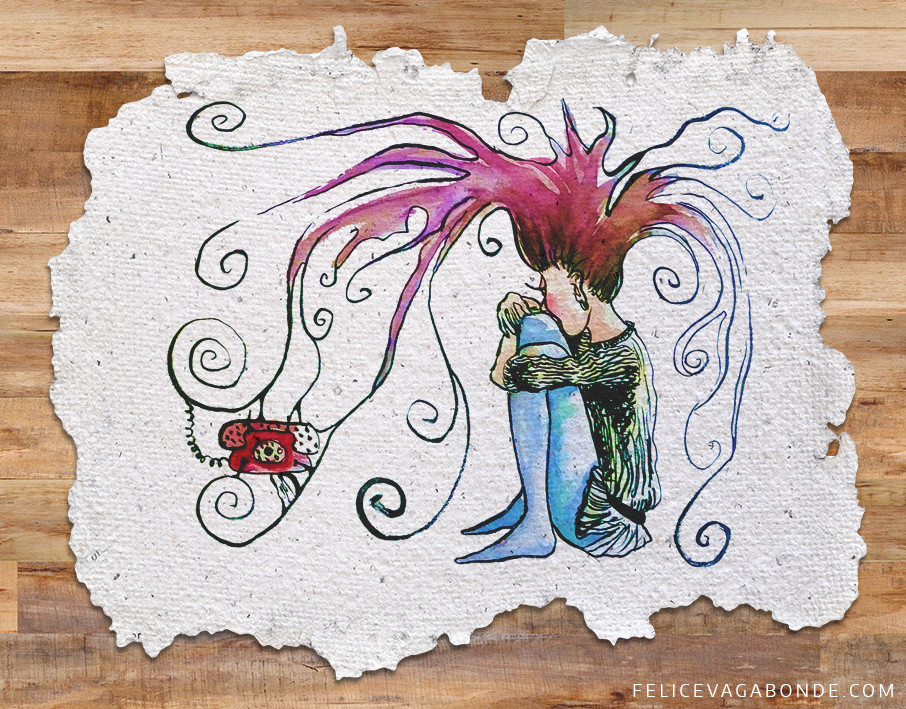 The first drawing of Felice Vagabonde (c) Felice Vagabonde illustration 2015