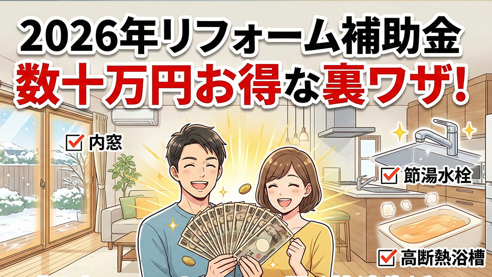 リフォームするなら絶対に知っておきたい。住宅省エネ2026でも通用する、子育てエコホーム級に数十万円得する裏ワザ