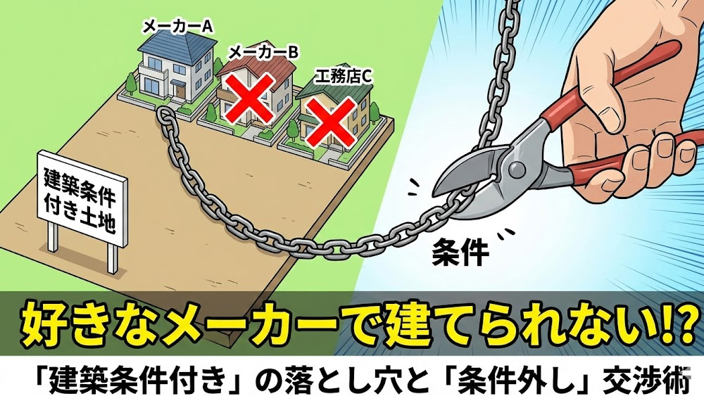 【宅建士が暴露】建築条件付き土地の「条件」を外して好きなハウスメーカーで建てる裏ワザ