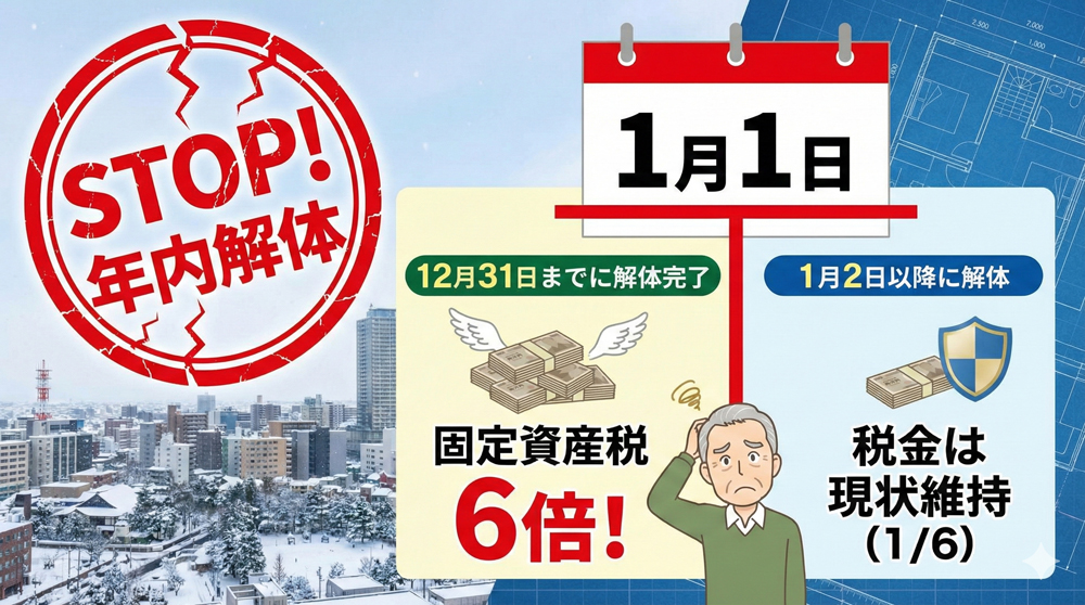 【年内の解体は待って】実家の固定資産税が“最大6倍”に…！「1月1日」の境界線で損しない仙台の空き家対策