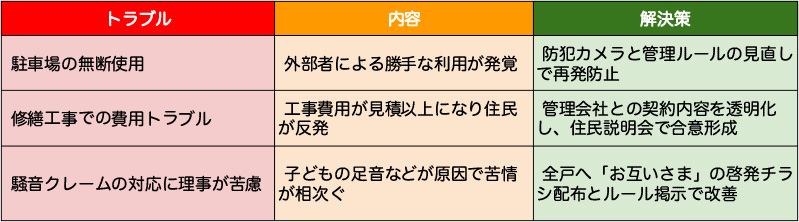 マンションの管理組合に持ち込まれるトラブル事例