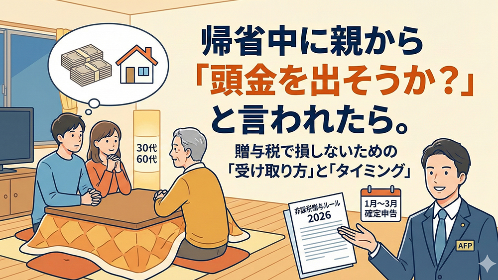 帰省中に親から「頭金を出そうか？」と言われたら。贈与税で損しないための「受け取り方」と「タイミング」