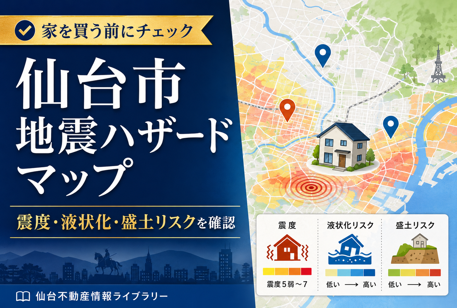 仙台市 地震ハザードマップの見方｜震度・液状化・盛土リスクを家購入前に確認