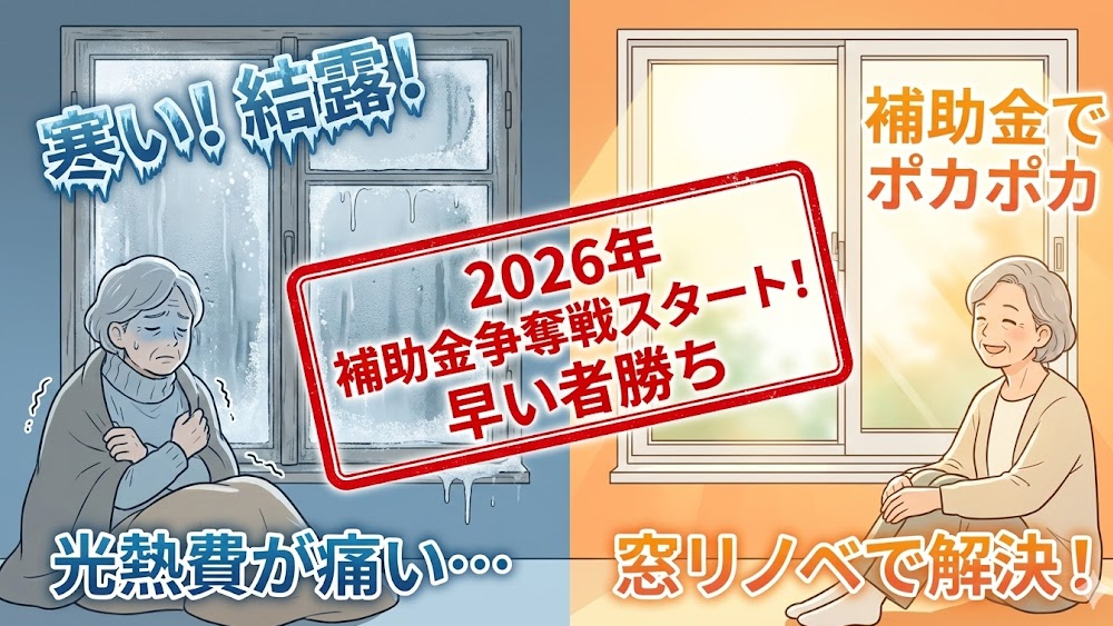 仙台の窓リノベ補助金2026｜上限100万円＋市補助10万円、早期終了前に確認