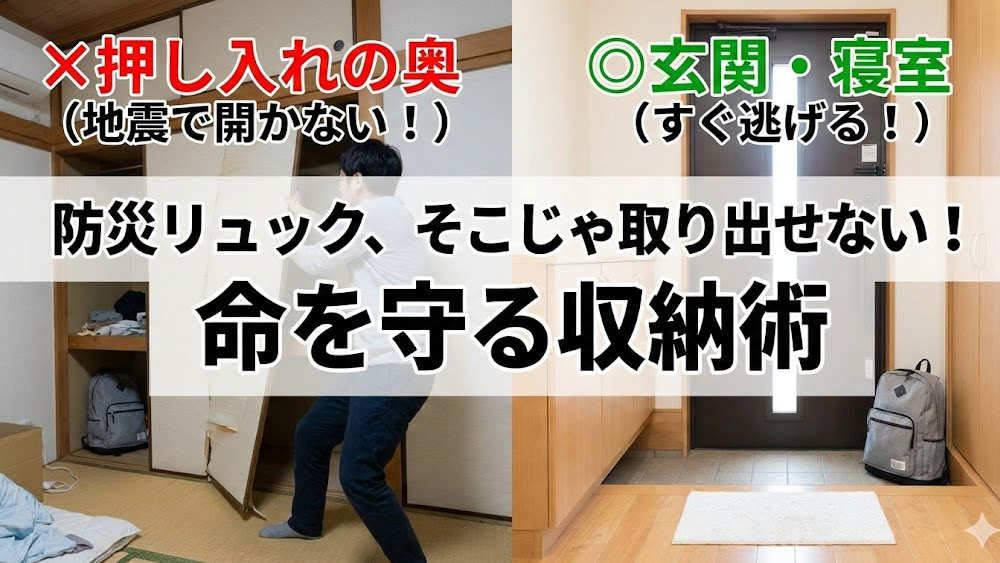 その防災リュック、地震の後に取り出せますか？「押し入れ」が危険な理由