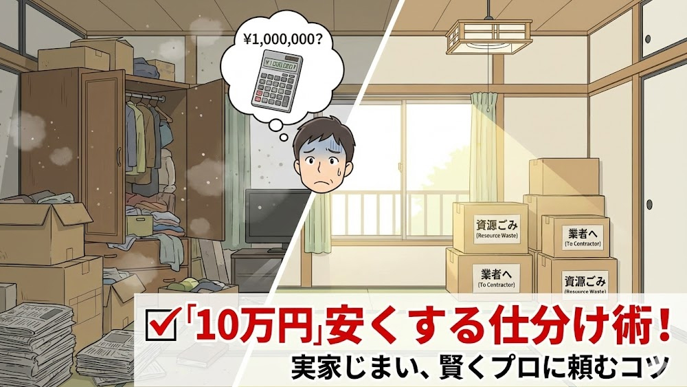 残置物撤去の費用相場と、10万円安くする仕分け術