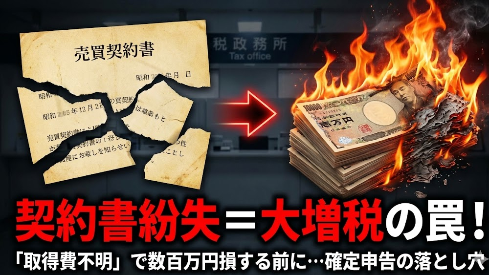 「契約書がないなら売値の5％で計算します」。税務署のその言葉、数百万円の損かもしれません