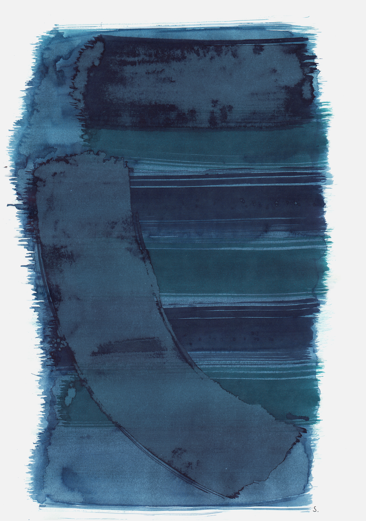 "Aufschrei. Tana Adam", 2019, Tusche auf Papier, 48 x 36cm; ©: Konstanze Sailer [Adam, Tana; * 28.10.1942 in Berlin; deportiert aus Berlin; † nach dem 12.01.1943 in Auschwitz]