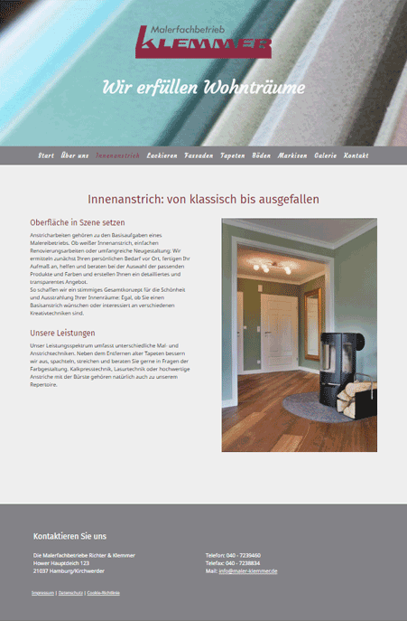 Screenshot Malerfachbetrieb Webseite