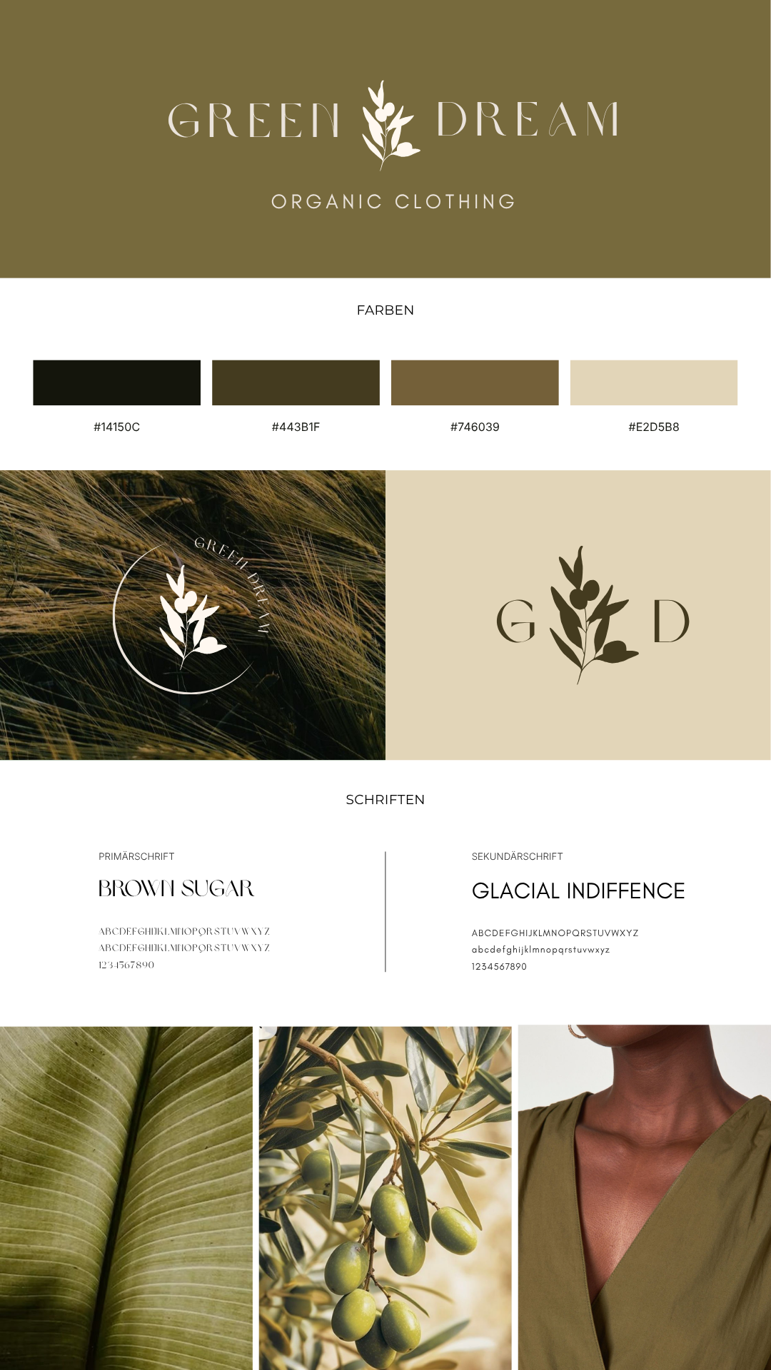 Branding Board für Unternehmen mit Kleidung aus NAturfasern