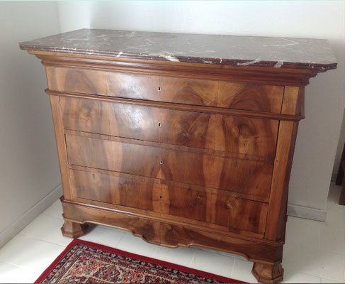 Commode 4 tiroirs en noyer