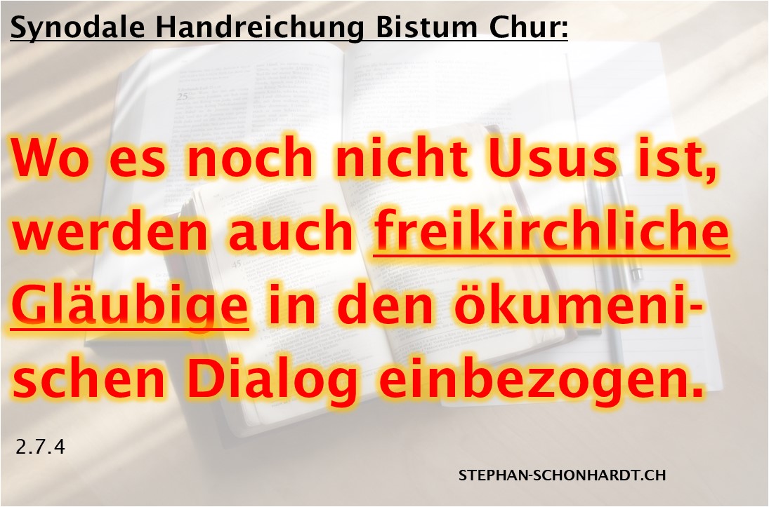 Synodale Handreichung: Freikirchen sind in den Dialog einzubeziehen!