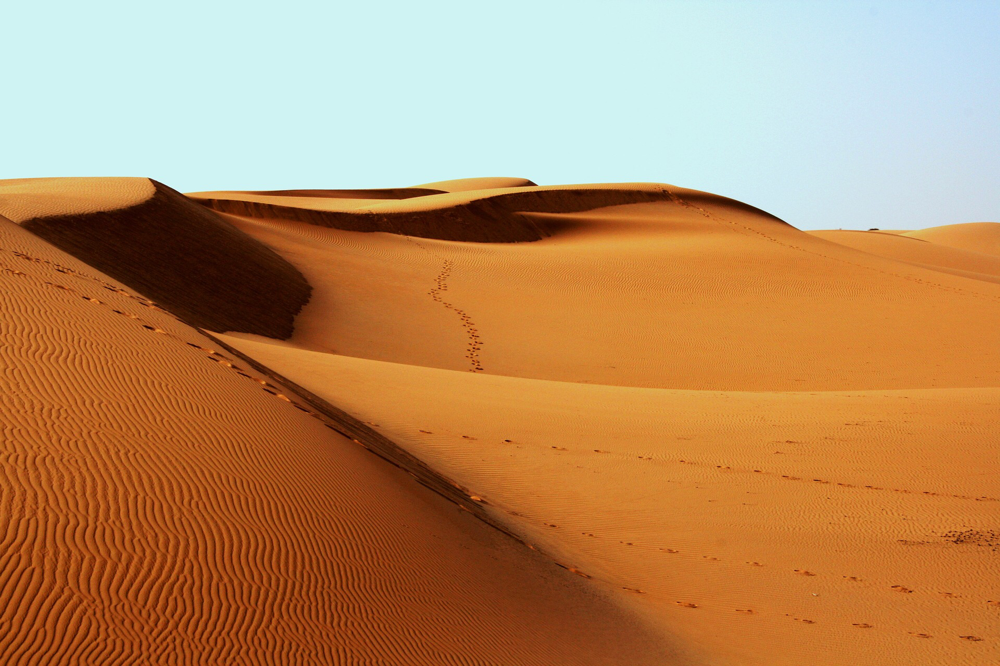 Alone in the desert. Jesus fasted 40 days in the desert and fought with the devil.