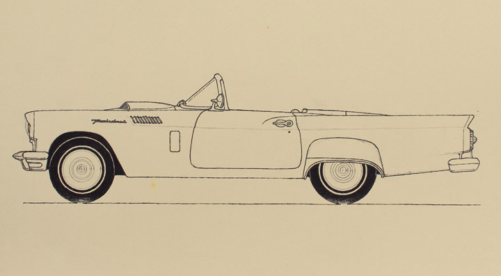 FORD THUNDERBIRD 1955 physionomic study