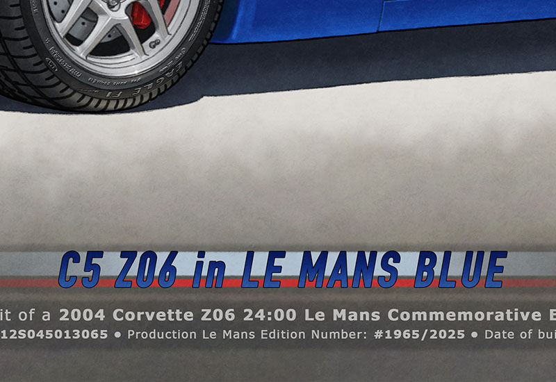 On the 14"X21" and up, the text show some exclusive to the size detailed specifications of the car
