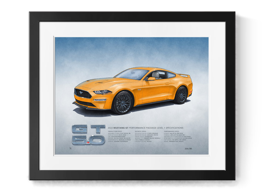 2019 2020 2021 2022 2023 Mustang GT PP1 printed drawing