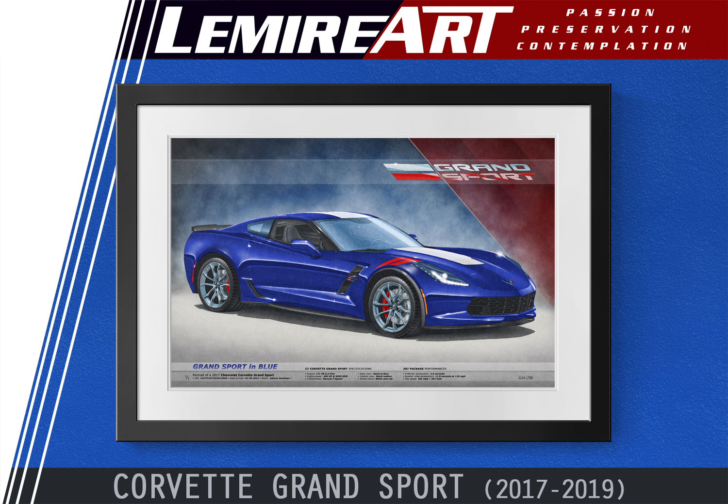 Custom Red 2022 Corvette C8 Art Gaming Mouse Pad - Non-Slip Ergonomic Desk Mat