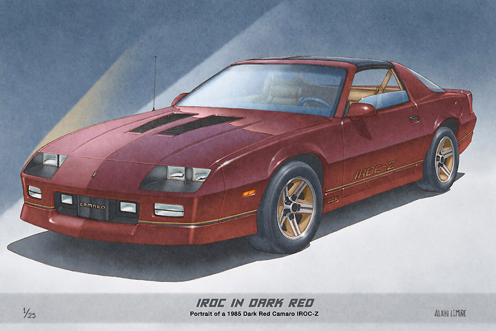 1st limited edition art print copy of the 1985 IROC-Z sold in April 2016 to a Michigan customer