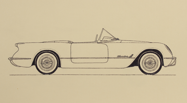 CHEVROLET CORVETTE 1953 physionomic study