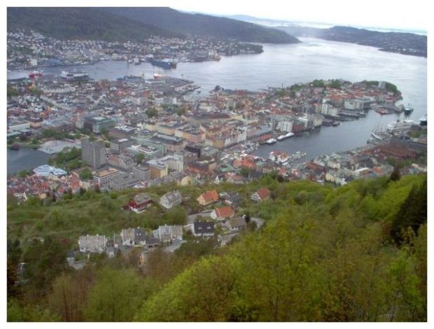 Blick hinab vom Fløyen