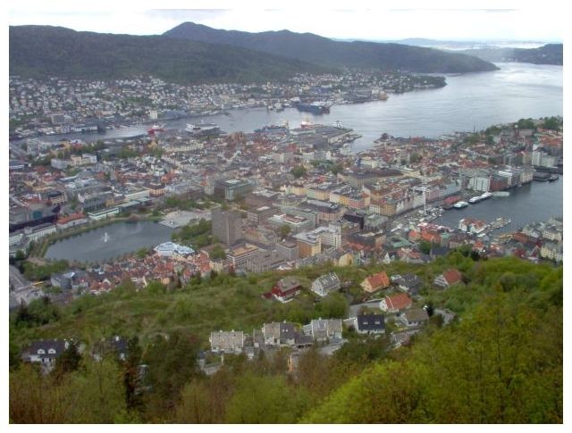 Blick vom Fløyen auf Bergen