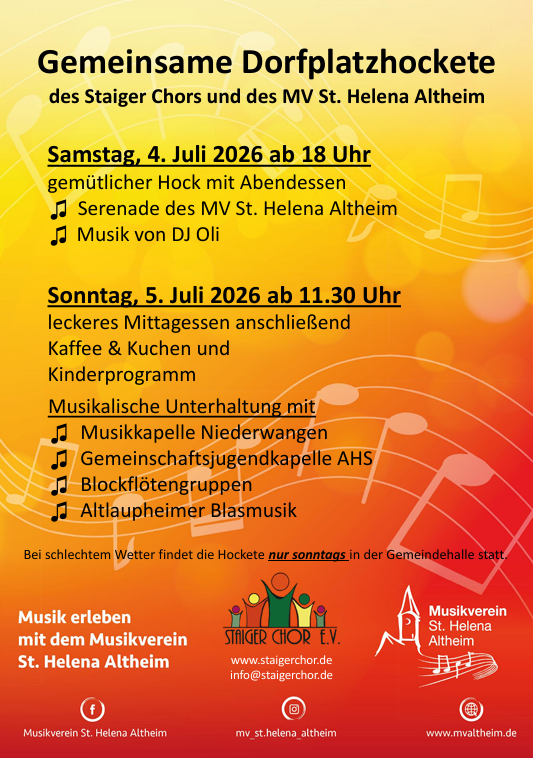 Dorfplatzhockete 2026
