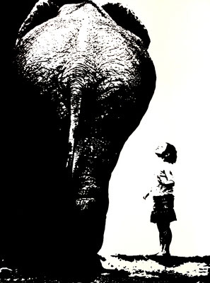 - La fille et l'éléphant - 65x50