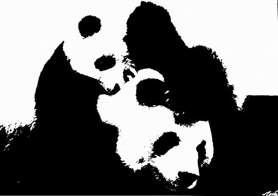 - Famille panda - 100x65